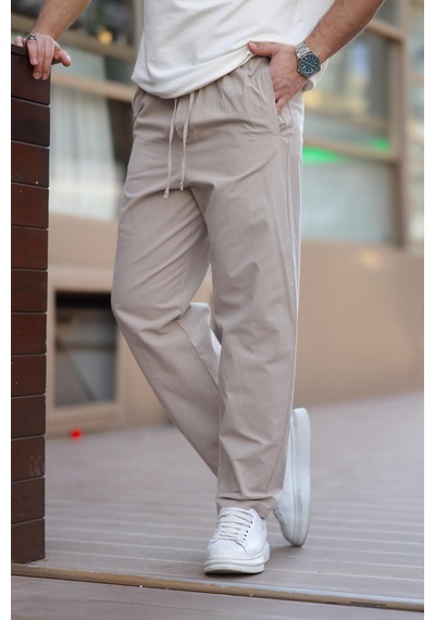 Madmext Bej Rahat Kesim Erkek Pantolon E6561