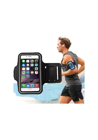 İphone Samsung Xiaomi Huawei İle Uyumlu Universal 6,9" İnç E Kadar Uyumlu Anahtar Koyma Bölmeli Spor, Koşu,yürüyüş İçin Kol Bandı Siyah Çok Renkli