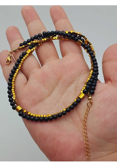 Yasamtohumu Lucid Dream Serisi Shungite Şungit Taşı 4mm Kolye 23170 Çok REnkli Çok Renkli