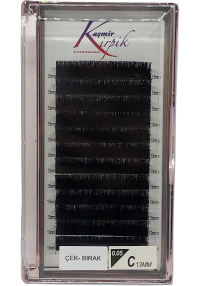 Kaşmir Kirpik Çek Bırak C Kıvrım 0.05 MM 13 Numara Tek Boy Kirpik