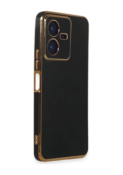 Vivo Y22 2022 Uyumlu Kılıf Volet Silikon - Siyah
