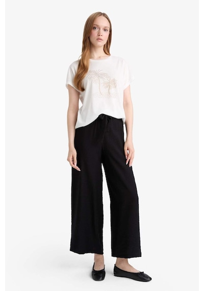 Defacto Relax Fit Geniş Paça Kapri G1552ax25hsbk81 Siyah