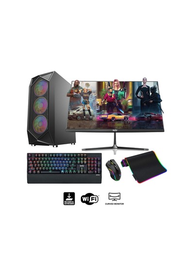 Izoly ST999407 R5-5500 16 GB 512 M.2 NVMe RX580 8 GB 24" Free Dos Masaüstü Oyuncu Bilgisayarı