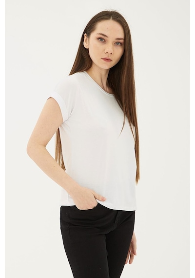 Fashion Friends Bisiklet Yaka Viskon Kadın Bluz 25y0194k1 Ekru