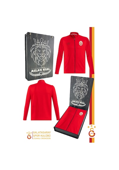 Galatasaray Lisanslı Tam Fermuarlı Dik Yaka Sweat Kutulu 001