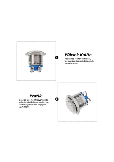 Ic-182 D98 Metal 19mm Düz Buton Pbs28b-2