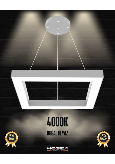 Quattro Gri Kasa, Doğal Beyaz Işık Modern Sarkıt Led Avize GRİ RENK