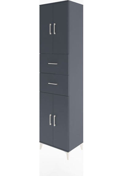 Hyperion Dolap 3 Raflı 2 Çekmeceli 4 Kapaklı 60x44x243 Antrasit-antrasit Antrasit