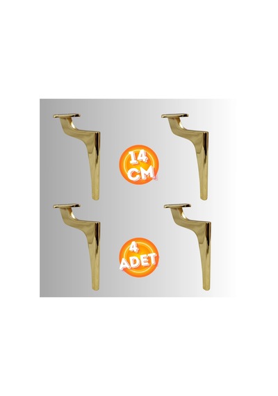 14 Cm Metal Zirve Ayak Koltuk Ayağı Mobilya Ayağı Ünite Ayağı Konsol Ayağı Puf Berjer Ayağı 4 Adet Gold