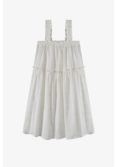 Penti Beyaz Kız Çocuk White Texture Elbise