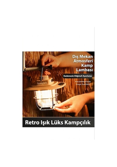 Şarjlı Powerbank Özellikli Nostalji Retro Tasarım Kamp Ev Çadır Feneri Profesyonel Askı Aparatları Renkli