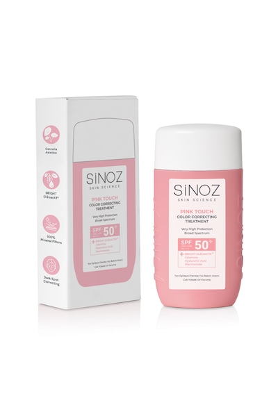 Sinoz Pink Touch Yüksek Koruyucu Ton Eşitleyici Pembe Yüz Güneş Kremi SPF50+ 50 ML