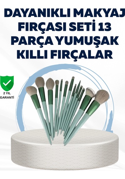 Profesyonel - 125 - Kullanıma Uygun 13 Parça Makyaj Fırçası Takımı - Glblseme - Fiber Kıllı