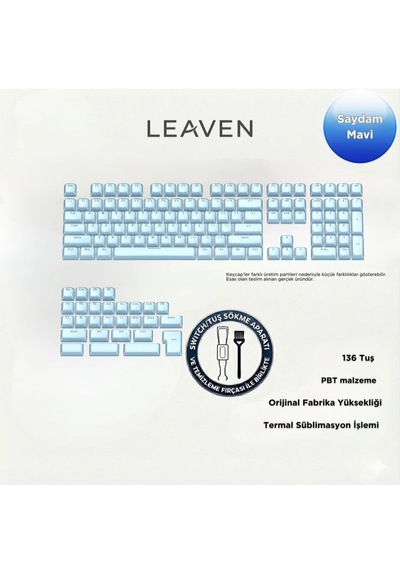 Mekanik Klavye Crystal Jelly Keycap -136 Tuşlu Yarı Saydam  Rgb Tuş Takımı Blue