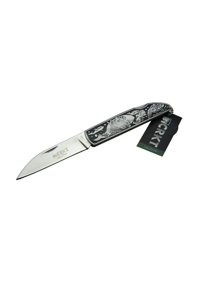 Cr 0102 Kamp Çakı 20 Cm - Balık Desenli Metal Sap, Kılıflı, Kutulu