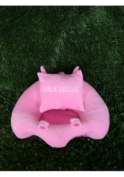Kişiye Özel Bebek Yatmaz Destek Oturma Minderi Pembe