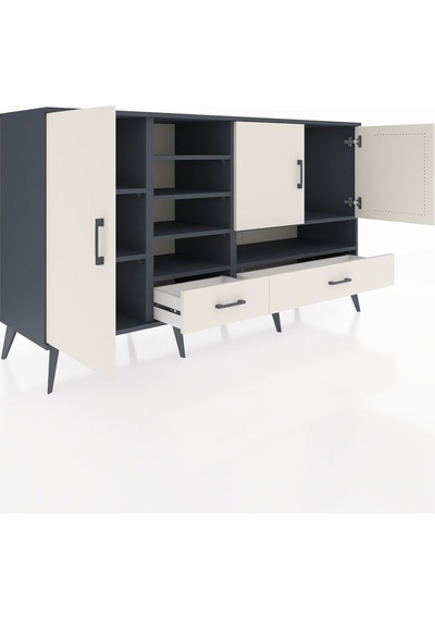 Hyperion Konsol 8 Raflı 2 Çekmeceli 3 Kapaklı 176x44x99 Antrasit- Antrasit-aytaşı Hyperion Konsol 8 Raflı 2 Çekmeceli 3 Kapaklı 176x44x99 Antrasit- Antrasit-aytaşı