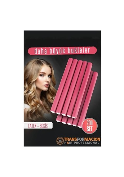 Sosis Latex Bigudi - Isısız Saç Bigudisi 17 Mm 20 Adet 721915 Siyah