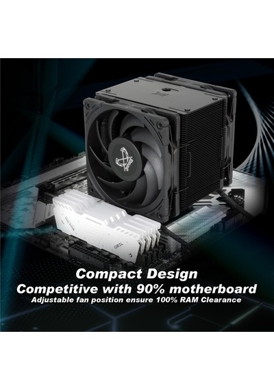 Mugen 6 Dual Fan Black Edition Cpu Hava Soğutucu, Intel Lga1700, Lga1151, Amd Am5, Am4 Desteği, 120mm, Tek Kule, Alüminyum Üst Kapak Mugen 6 Dual Fan Black Edition