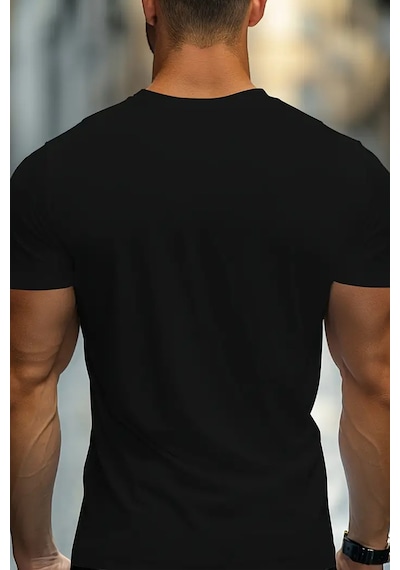 Erkek Whatever Baskılı Oversize Tshirt Siyah