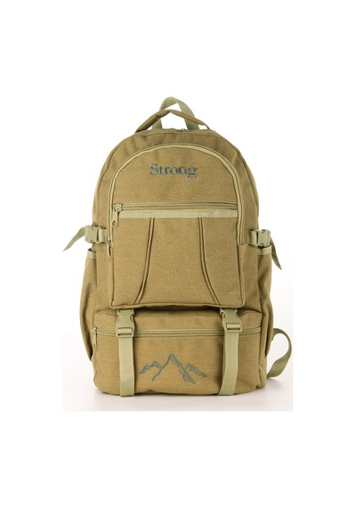 Strong Unisex Kanvas Kumaş Laptop Bölmeli Outdoor Sırt Çantası Dağcı Sırt Çantası Escp01 Bej