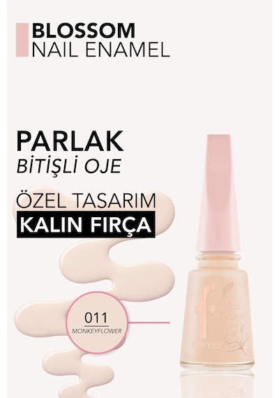 Flormar Blossom Yoğun Pigmentli & Uzun Süre Kalıcı Parlak Bitişli Oje 011 Mnkyflower
