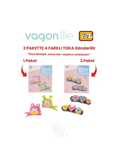 4'lü Saç Toka Seti Önce Birleştir,sonra Tak 2 Paket 4 Adet Gönderilir Yapı Toka Seti Ff 7101-7133