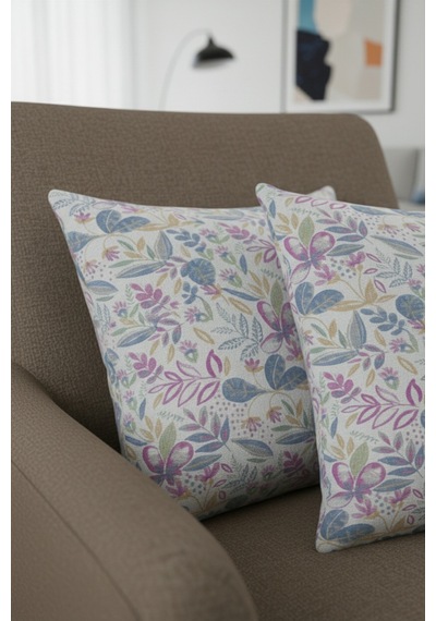 Chevron Bohem Dekoratif Punch Yastık Kırlent Kılıfı 2 Adet 45x45 Vintage Pembe 45 x 45