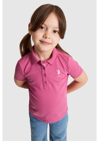 U.S. Polo Assn. Kız Çocuk Fuşya Tişört Basic 50320287-vr023 Fusya