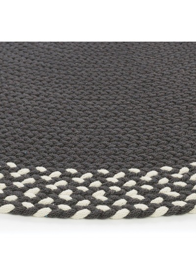 Cool Halı Glenn Antrasit Oval Pamuklu Kilim Leke Tutmaz Çift Taraflı Yıkanabilen Bohem Mutfak Kilimi