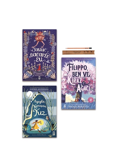 Genç Timaş Ayıyla Konuşan Kız - Tavuk Bacaklı Ev - Filippo Ben Ve Kiraz Ağacı Set - 3 Kitap