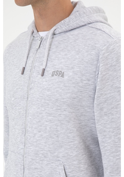 U.S. Polo Assn. Erkek Regular Fit Açık Gri Şardonlu Örme Hırka 50313755-VR001