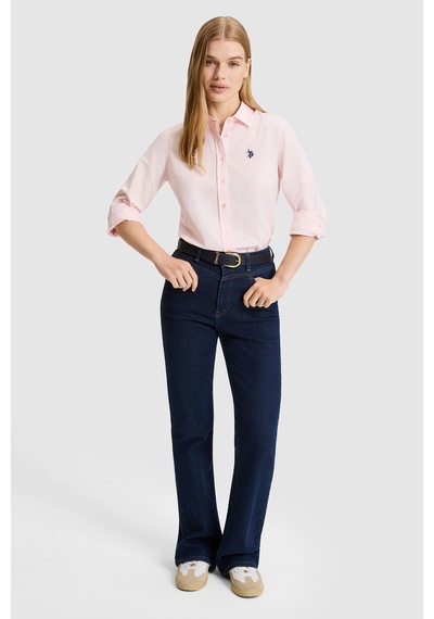 U.S. Polo Assn. Kadın Açık Pembe Uzun Kollu Basic Gömlek 50324791-vr078 Acık Pembe