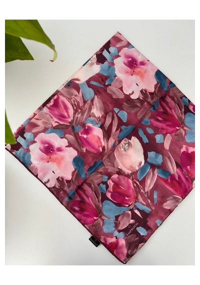 Emproyal Pastoral Desen Line Eşarp Koyu Pembe