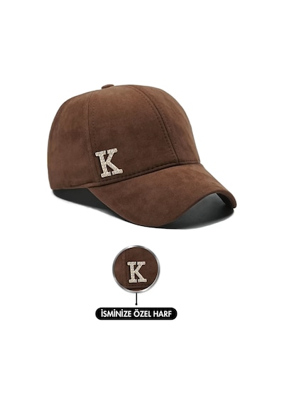 Twingold İsme Özel Süet Kep Şapka - Ab01013 - Kahverengi Kahverengi