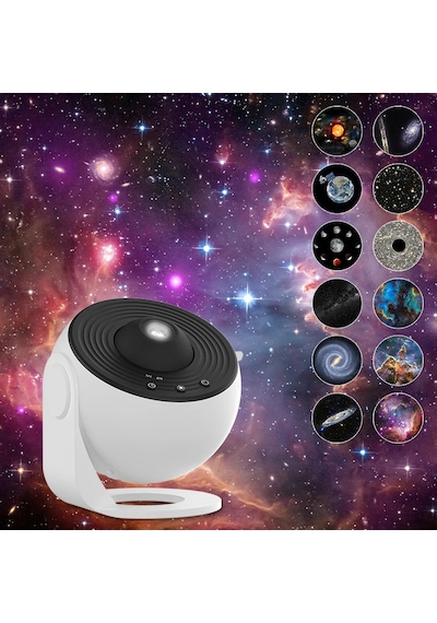 Yıldızlı Gökyüzü Gece Lambası Galaxy Projektör Çocuklar İçin Beyaz