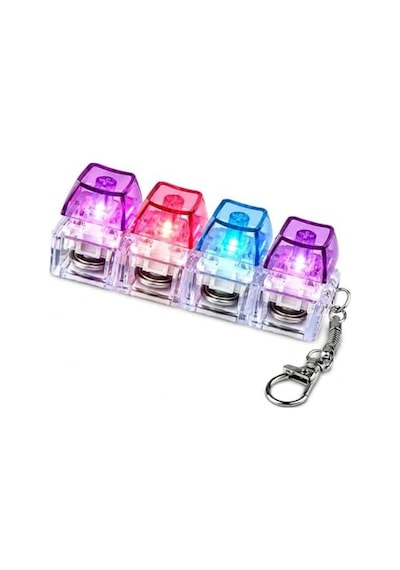 Talky Işıklı Mini Klavye Anahtarlık, Click Sesli Mekanik Switch Fidget Oyuncak,rgb Led Işıklı Stres Giderici