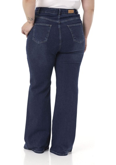 Disentis Büyük Beden Önü Kraşlı Yüksek Bel İspanyol Paça Lacivert Denim Pantolon-lacivert Lacivert