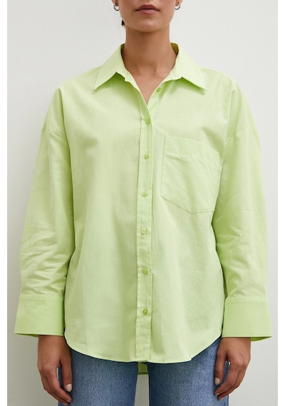 Never More Regular Fit Poplin Gömlek Yeşil