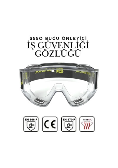 S550 Şeffaf Çok Amaçlı Koruyucu Gözlük Antifog Buğu Yapmaz Çizilmeye Dayanıklı İş Güvenliği Gözlüğü S550 Şeffaf Çok Amaçlı Koruyucu Gözlük Antifog Buğu Yapmaz Çizilmeye Dayanıklı İş Güvenliği Gözlüğü