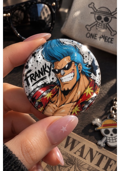 One Piece 58mm 12'li Rozet Seti Luffy Zoro Sanji Nami Usopp Chopper Robin Franky Brook Jinbe Anime Rozeti Çok Renkli