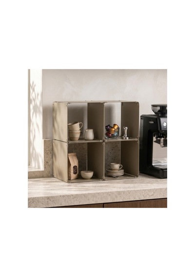 Node 4'lü Modüler Metal Tezgah Üstü Mutfak Rafı Ve Konsol Düzenleyici Stand 33x33 Cm Bej - 943953504 Bej