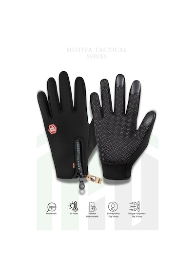 Motiva Tactical Unisex Bisiklet Motosiklet Taktik Eldiven Dokunmatik Rüzgar Geçirmez Kaymaz