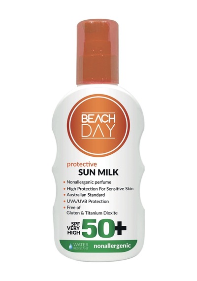 Beach Day Hassas Ciltler için Yüksek Koruyucu Güneş Sütü SPF50+ 150 ML