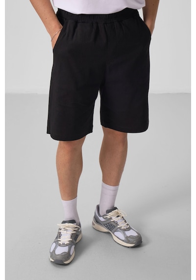 Tommylife Siyah Standart Fit Dokuma Hafif Esnek Chino Şort - 81290 Siyah