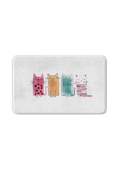 Sevimli Tasarımlı Mikrofiber 2'li Takım Banyo Paspası, Kaymaz Taban, Makinede Yıkanabilir 40x60 50x80 285 Tkmbp Diğer