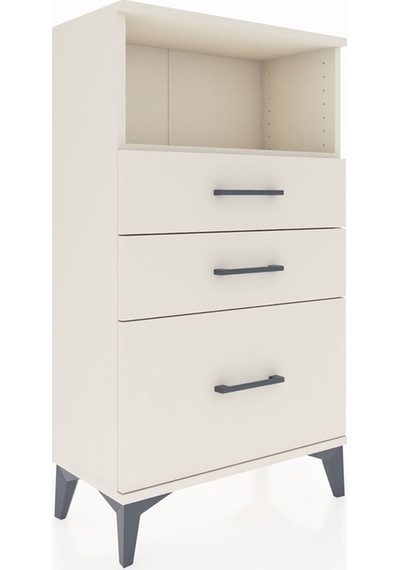 Arges Komodin Tek Raflı 3 Çekmeceli 60x30x106 Aytaşı-aytaşı Aytaşı