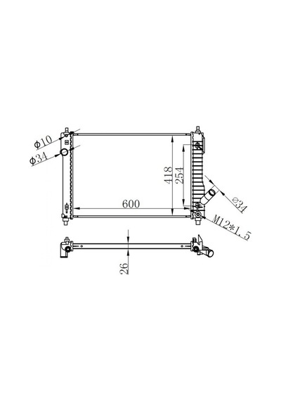 Radyator - 658 - Brazing At 600x418x26 Aveo 1.4 07 / Kalos - Dpmıx-hb - 03 616904 Radyatör