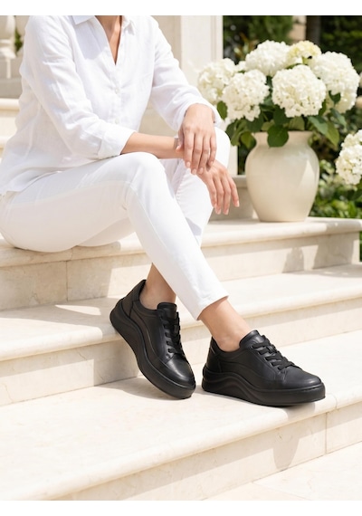 Free Foot Freefoot 216677 Siyah Hakiki Soft Deri Günlük Kadın Ayakkabı