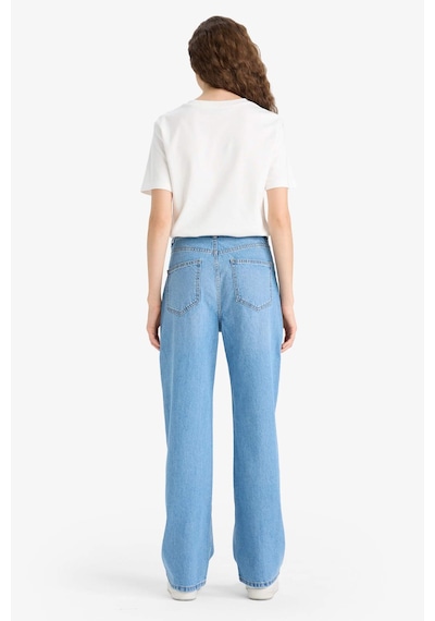 Defacto 90s Wide Leg Yüksek Bel Uzun Jean Yıkamalı Pantolon E9106ax25aunm85 Indigo